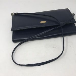Vintage shoulder bag navy blue.